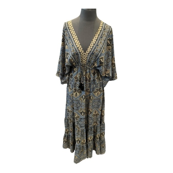 zury Dresses & Skirts - Zury silk boho kafkan free size dress
